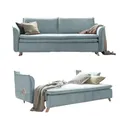 Produktbild: MIUFORM Charming Charlie Slim mit Bettkasten | 3 Sitzer Sofa | 225 x 90 x 85cm Couch | Klappsofa mit Schlaffunktion (Pastellblau)