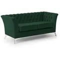 Produktbild: S-Style Möbel Chesterfield-Sofa, Dunkelgrün, Textil, Echtholz,Birke, Buche, 2-Sitzer, Füllung: Polyetherschaumkern, 175x78x82 cm, Blauer Engel, FSC Mix, Oeko-Tex®, Hergestellt in Europa, Wohnzimmer, Sofas & Couches, Sofas, 2-Sitzer Sofas