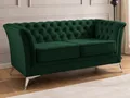 Produktbild: S-Style Möbel Chesterfield-Sofa Whitby, 2-Sitzer aus Samt mit goldenen, silbernen oder schwarzen Füßen, mit Wellenfederung