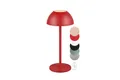 Produktbild: LED Akku Tischlampe, Tischleuchte, kabellos, dimmbar, 4-fach Touch, aufladbar, rot, IP54 Outdoor, lightling Robert