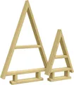 Produktbild: Floranica Handgemacht Holz Baum Weihnachtsbaum Tannenbaum - 2er-Set - Natur Weihnachtsdeko Holzweihnachtsbäume Weihnachten Christbaum aus Holz zum Dekorieren Weinachtsdekorationen