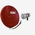Produktbild: Fuba 85cm Satellitenschüssel rot Set Single LNB 1 Teilnehmer (HDTV,4K/8K)