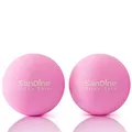 Produktbild: Massageball Rücken - Lacrosse Massagebälle für Tiefengewebsmassage – Spannungen lösen, Muskelschmerzen lindern an Rücken, Schultern & Nacken – 2er-Pack von Sandine (Rosa)