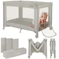 Produktbild: Lionelo Amelie Baby-Reisebett, ab Geburt bis 15 kg, klein, faltbar, weiche Faltmatratze, 100,5 x 70,5 cm, 2 Räder, seitlicher Einstieg, Reisetasche