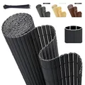Produktbild: Sekey PVC Sichtschutzmatte 80x300cm Doppelte Verstärkung Innen, Balkon Sichtschutz mit Kabelbindern, Sichtschutzzaun Windschutz Wasserdicht ohne Bohren für Balkon Garten, Anthrazit