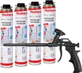 Produktbild: fischer Aktionspaket Pistolenschaum PUP S 750 mit Schaumpistole PUP M4 BLACK, 4 Montageschäume zum Verfüllen, Dämmen & Isolieren und 1 Schaumpistole zum Verarbeiten von PolyurethanSchäumen im Set