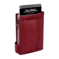 Produktbild: SecWal Kartenetui mit Münzfach Druckknopf inkl. Geschenkbox - Made in Germany - Echtleder Mini Geldbörse inkl. E-Book für Damen und Herren - RFID Schutz Geldbeutel klein (Rot)