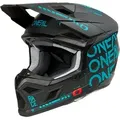 Produktbild: ONeal 3SRS Static, Motocrosshelm - Matt Schwarz/Türkis - L