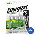 Produktbild: 4x Energizer RECHARGE Universal AA Akku-Batterie Silber E301376005 7638900424270