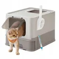 Produktbild: Songmics Katzentoilette mit Deckel auslaufsicher Haferflockenfarben
