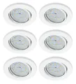 Produktbild: Trango 6er Pack Einbaustrahler 6729-066MO Einbauleuchte, Deckenlampe in Weiß Rund inkl. 6x LED Modul nur 30mm Einbautiefe Deckenleuchte, Einbauspots Deckenpampe