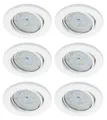 Produktbild: TRANGO LED Einbauleuchte, 6er Set 6729-066MO LED Einbaustrahler in Weiß matt schwenkbar inkl. 6x 3000K warmweiß Ultra Flach LED Modul, Einbauspots, Deckenstrahler, Deckenlampe, Badleuchte, Deckenleuchte, Spots