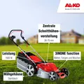 Produktbild: AL-KO Elektro-Rasenmäher Silver 46.4 E Comfort (46 cm Schnittbreite, 1.600 W Motorleistung, Schnitthöhe 7-Fach verstellbar, inkl. 65 l Fangkorb mit Füllstandsanzeige, für Rasenflächen bis 900 m²)