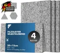 Produktbild: Filzgleiter selbstklebend für Stühle Möbelgleiter zum Zuschneiden Grau 4 Stück