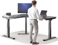 Produktbild: DESKSPACE Eckschreibtisch Eck Steh-Sitz Schreibtisch elektrisch verstellbar mit Speicherfunktion, ergonomisches Steh-Sitz-System, leiser Motor unter 50 dB