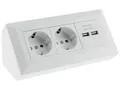 Produktbild: CHILITEC Steckdosenblock 23651, 2-fach, 2x USB, 16A/250V~, weiß matt