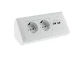 Produktbild: ChiliTec CHILITEC Steckdosenblock 23651, 2-fach, 2x USB, 16A/250V~, weiß matt Einbau-Tischsteckdosenleiste