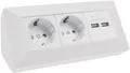 Produktbild: ChiliTec Steckdosenblock mit 2x USB, weiß, 250V~/16A, Aufbaumontage, USB 3,1A, f