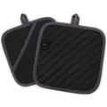 Produktbild: Hitzebeständige 20CM Topflappen im 2er Set - Stilvolles Schwarz für jeden Koch