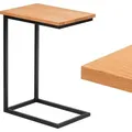 Produktbild: LAMO Manufaktur Beistelltisch Laptoptisch Sofatisch mobiler Kaffeetisch Nachttisch 45x30x60 cm Gestell Schwarz 100% Echtholz Massiv Platte farbe: