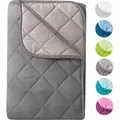Produktbild: Microfaser Sommer Steppbett 155x220 grau & hellgrau / OEKO-TEX / kochfest 95° / Leichtsteppbett für heiße Tage / ohne Bezug verwendbar - Grau