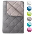 Produktbild: wometo Microfaser Sommer Steppbett Wende-Design 155x220 OekoTex – grau und hellgrau Kochfest 95° Sommerbettdecke für Camping und heiße Tage I ohne Bezug verwendbar I farbig & bunt