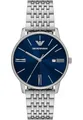 Produktbild: Emporio Armani Watch for Men, Quartz Movement and 42mm Case Size with Stainless Steel, Leather or Silicone Strap Blau und Silberton, 39MM