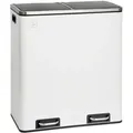 Produktbild: SVITA TM2X30 Treteimer 60 Liter Abfalleimer Mülleimer Design Mülltrennung Papierkorb Küchen-Ordnung Trennsystem Weiß
