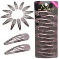 Produktbild: Dofash 12PCS Snap Haarspangen Metall Basic Griffe 5cm Haar Zubehör Mädchen Für Frauen (Braun)