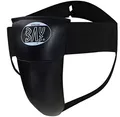 Produktbild: BAY Kinder Twin Tiefschutz schwarz Größe XS hochwertigen Leder PU Suspensorium Genitalschutz für Herren Jugendliche Herrentiefschutz Unterleibschutz Kampfsport Kickboxen Karate Kids Kindertiefschutz