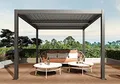 Produktbild: Pergola HWC-L46, Gartenpavillon Lamellen-Pavillon, 11cm-Aluminium-Gestell, Regenrinne sturmfest, 3x4m - anthrazit