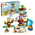 Produktbild: LEGO 10993 DUPLO 3-in-1 Baumhaus Spielzeug für Kleinkinder ab 3 Jahren, Mädchen und Jungen mit 4 Figuren, Tieren, Konstruktionsspielzeug mit Bausteinen und Einer Rutsche, Lernspielzeug