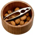 Produktbild: Schale aus dunklem Bambus mit Nussknacker, Ø 16,6 cm