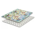 Produktbild: Kinderkraft MATTY2 Spielmatte Baby ab Geburt, 197x147cm, Krabbelmatte, Schadstofffrei Wasserdicht, Doppelseitig, leicht zusammenklappen, Tragbar Babymatte, leicht zu reinigen, geometrisches Design