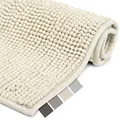 Produktbild: Beautissu Badematte rutschfest 50x80 cm Chenille Badezimmerteppich Flauschig Badteppich rutschfest waschbar Badvorleger Bad Teppich Badezimmer Duschvorleger Badematte Beige – BeauMare WR