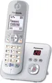Produktbild: Panasonic KX-TG6821 Strahlungsarmes Schnurlostelefon mit Anrufbeantworter, Rufnummernanzeige, 15h Sprechzeit, 7 Tage Standby, Freisprechfunktion, DECT