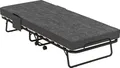 Produktbild: HOMCOM Klappbett Gästebett mit Rollen, 10 cm Matratze, Abdeckung, Reisebett mit Seitentasche Dunkelgrau 190 x 80 x 42 cm