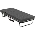 Produktbild: Klappbett Gästebett mit Rollen, 10 cm Matratze, Abdeckung, Seitentasche, Grau