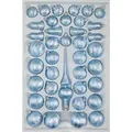 Produktbild: 39 tlg. Glas-Weihnachtskugeln Set in Ice Blau Silber Komet - Weiß