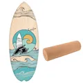 Produktbild: F2 Set Balance Board Halfshell 80x30cm mit Korkrolle - Gleichgewichts Trainer für Kinder und Erwachsene, Surf Balance Board Zubehör für Yoga, Faszien, Koordination & Fitnesstraining