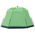 Produktbild: Outsunny Camping Zelt 6 Personen Zelt Familienzelt Kuppelzelt Kunstleder2000mm einfache Einrichtung für Familien Trekking Festival Stahl Glasfaser Grün 320 x 320 x 180 cm