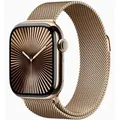 Produktbild: APPLE Watch Series 10 GPS + Cellular 42mm Gold Titanium Case with Gold Milanese Loop
