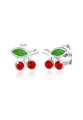 Produktbild: Elli Paar Ohrstecker Kinder Kirschen 925 Sterling Silber, mit Kristallen von Swarovski®, Früchte