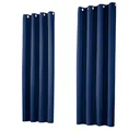 Produktbild: heimtexland ® Thermo- Verdunkelungsgardine Ösenschal Vorhang Verdunkelnd Isolierend Blickdicht Verdunklungsvorhang HxB 245x135 Dunkelblau Typ139