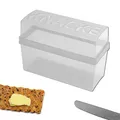 Produktbild: WESTCRAFT 1er | 2er | 4er Knäckebrot Box Set, für z.B. Sauerteig, Roggen Crisp Knäcke | finnisches, schwedisches Knäcke Brot in Scheiben | Aufbewahrung | kleine Mini Brotbox 20 x 14 x 9 cm Weiß