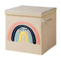 Produktbild: LIFENEY Aufbewahrungsbox mit Deckel und Regenbogen I Spielzeugbox mit Motiv passend für Würfelregale I Ordnungsbox für das Kinderzimmer I Aufbewahrungskorb Kinder