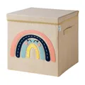 Produktbild: Aufbewahrungsbox mit Deckel und Regenbogen I Spielzeugbox mit Motiv passend f...