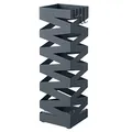 Produktbild: SONGMICS Regenschirmständer aus Metall, Schirmständer, quadratisch, 4 Haken und eine herausnehmbare Wasserauffangschale, 15,5 x 15,5 x 49 cm, anthrazit LUC016G01