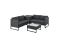 Produktbild: JUSKYS Polyrattan Lounge Santorini (Schwarz/Grau)