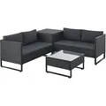 Produktbild: Juskys Polyrattan Lounge Santorini Schwarz Grau